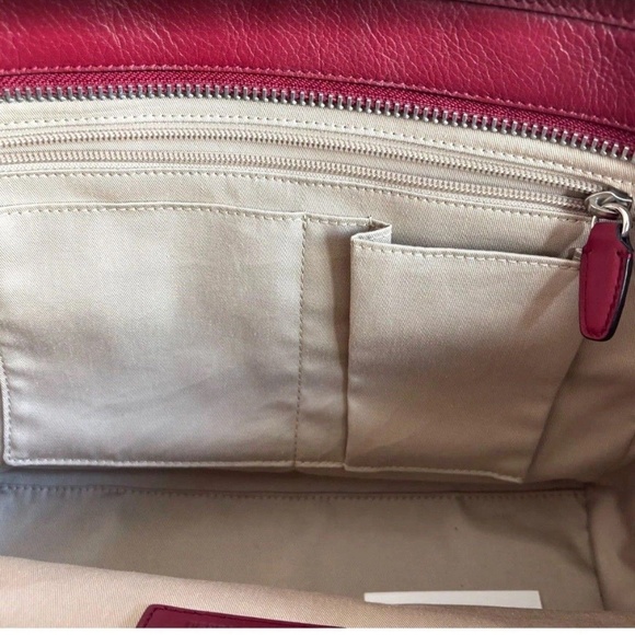 Coach Red Leather City Tote Bag – Classic Style - Picture 6 of 10